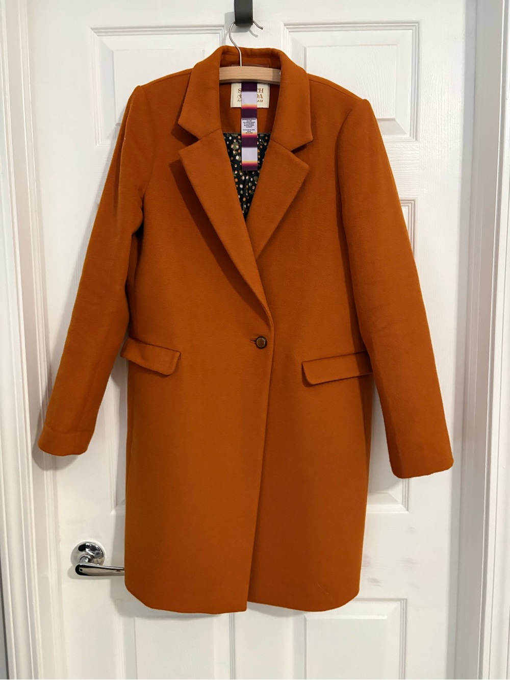 Scotch & Soda Single-Button Trench Coat in Burnt Orange